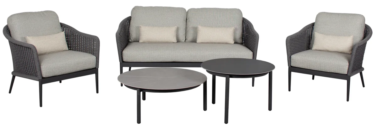 DeVries Lounge-Set Lanzarote Rope grey