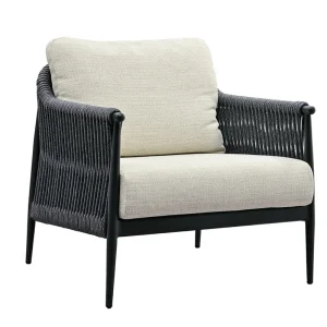 Zeo Living Loungesessel "Tango" anthrazit/natur