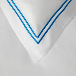 2 Row Cord Boutique Quality Egyptian 400 Thread Cotton Percale Bedlinen - Royal Blue cording - Pillowcase