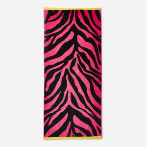 Zeo Living Strandtuch 100x180cm mit Zebra-Muster