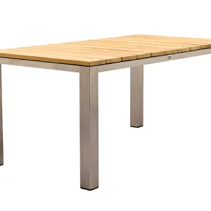 Zeo Living Gartentisch Vancouver 165 x 90cm Teak/Edelstahl